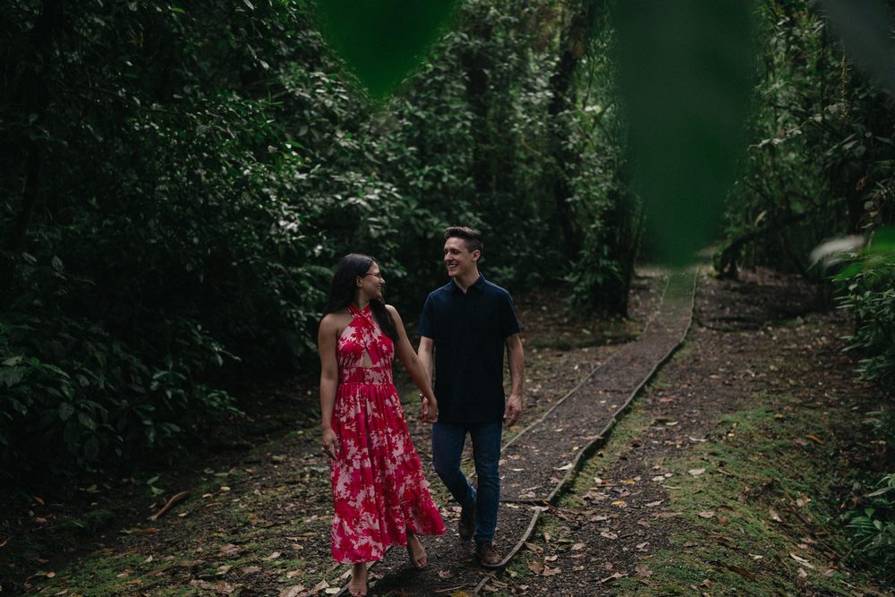 Osiris and Frank walking through the rainforest